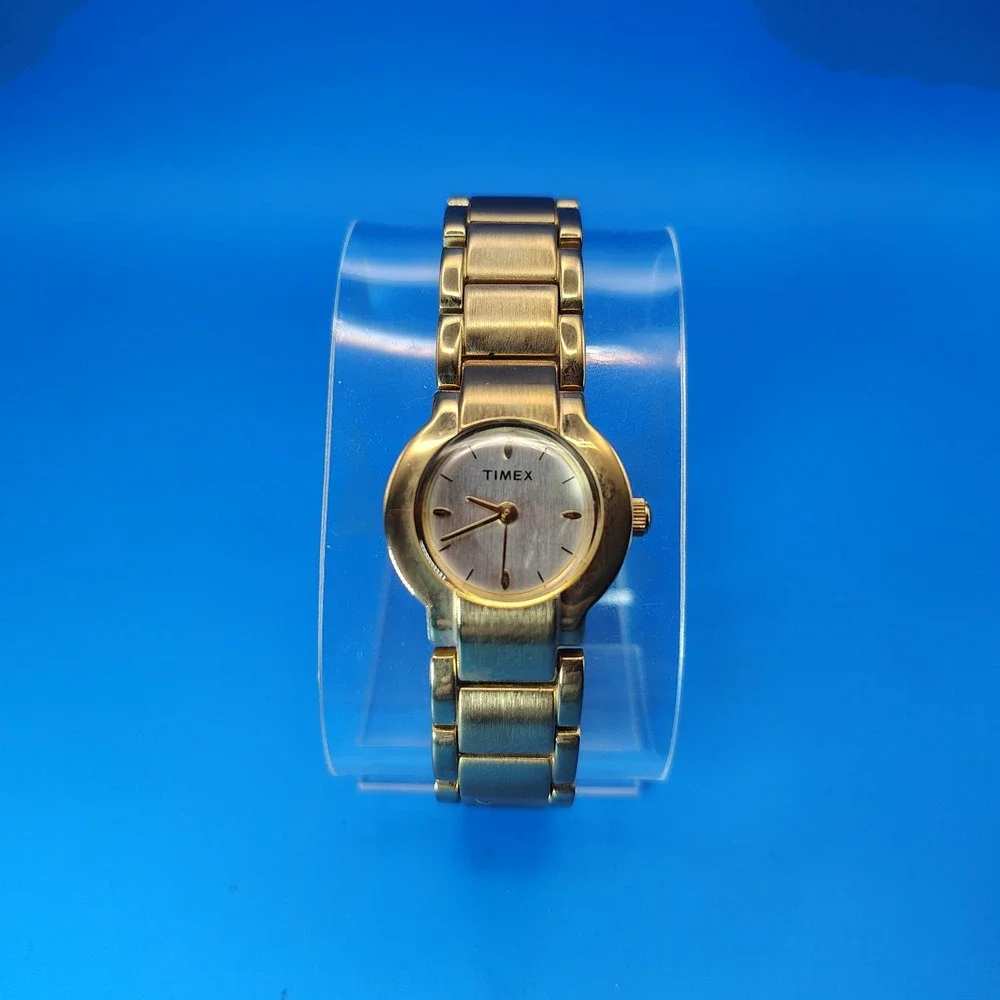 Vintage‎ 1992 Timex 30mm Integrated Bracelet Women's Quartz Watch Size 6.25